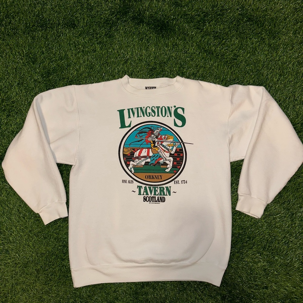 Vintage Livingston's tavern Scotland Crewneck Sweater size large